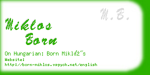 miklos born business card